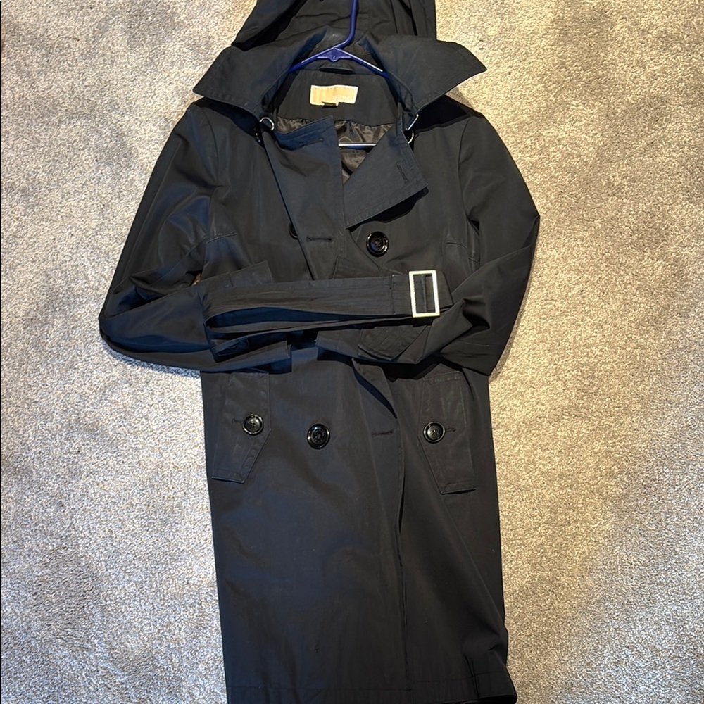 Michael Kors Black Double-Breasted Trench Coat